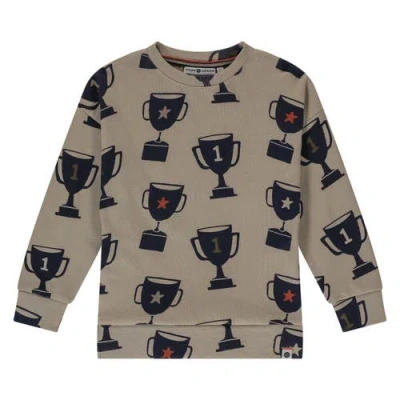 Stains And Stories By Babyface Kids'  Allover Sport Sweatshirt In Brown