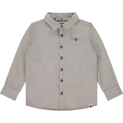 Stains And Stories By Babyface Kids'  Button Up Dress Shirt In Gray