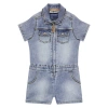 Stains And Stories By Babyface Light Wash Denim Romper In Blue