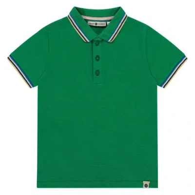Stains And Stories By Babyface Kids'  Pique Polo Shirt In Green