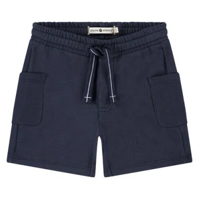 Stains And Stories By Babyface Kids'  Pull-on Cargo Shorts In Blue