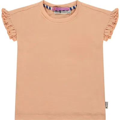 Stains And Stories By Babyface Kids'  Ruffled Cap Sleeve T-shirt In Blue