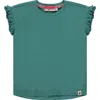 Stains And Stories By Babyface Ruffled Cap Sleeve T-shirt In Gray