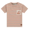 Stains And Stories By Babyface Striped Short Sleeve T-shirt With Pocket Accent In Gray