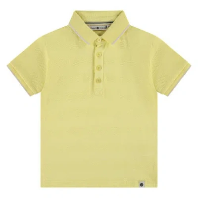 Stains And Stories By Babyface Kids'  Textured Pattern Polo Shirt In Green