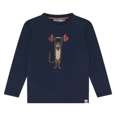 Stains And Stories By Babyface Weightlifting Tiger Long Sleeve T-shirt In Blue