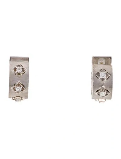 Pre-owned Stambolian 18k Diamond Hoop Earrings In Multi