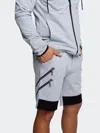Stamina Short 2zippers Grey In Grey