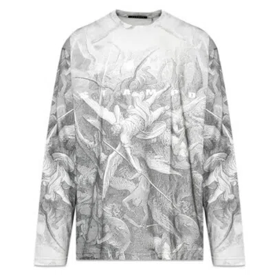 Stampd Angels T-shirt Men's White Gray Graphic Relaxed Long Sleeve Frog430