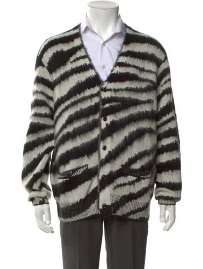 Pre-owned Stampd Animal Print V-neck Cardigan W/ Tags In Black