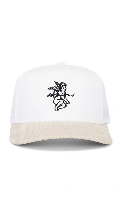 Stampd Cherub Structured Trucker Hat In White