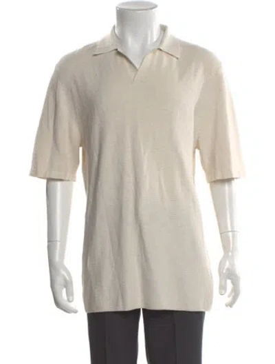 Pre-owned Stampd Collar Short Sleeve Polo Sweater In Neutral