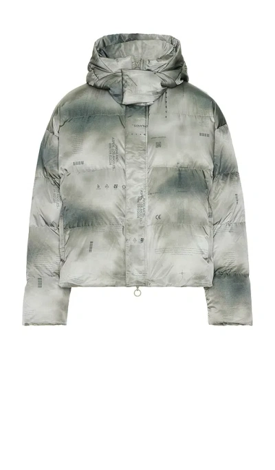 Stampd Cropped Puffer Jacket In Ice Print