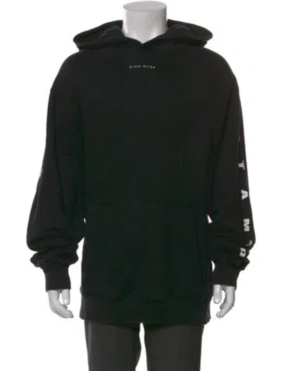 Pre-owned Stampd Graphic Print Mock Neck Hoodie In Black