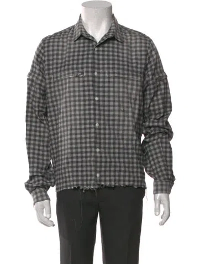 Pre-owned Stampd Plaid Print Long Sleeve Shirt In Grey