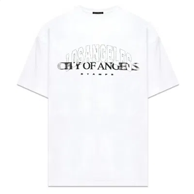 Stampd T-shirt Men's White City Of Angels Graphic Vintage Relaxed Fit Frog429