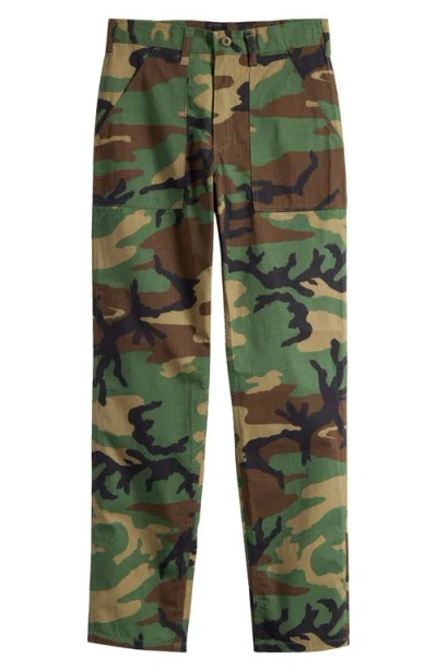 Stan Ray 1100 Og Loose Fit Camouflage Cotton Fatigue Pants In Woodland Ripstop