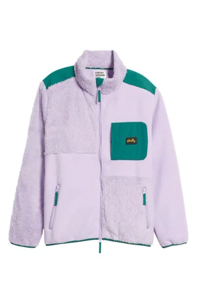 Stan Ray Colorblock Fleece Jacket In Lavender