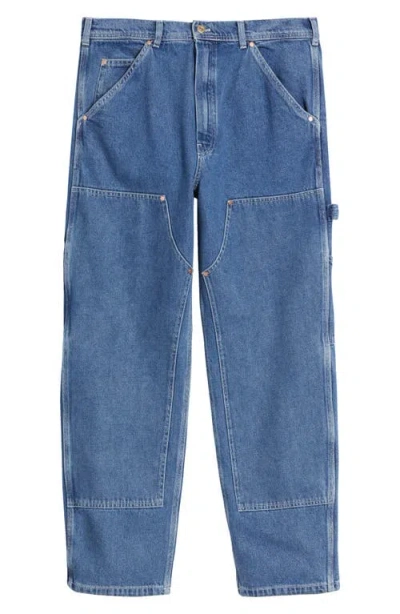 Stan Ray Double Knee Carpenter Jeans In Heavy Stone Wash Denim
