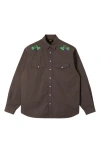 Stan Ray Embroidered Western Shirt In Washed Black Poplin