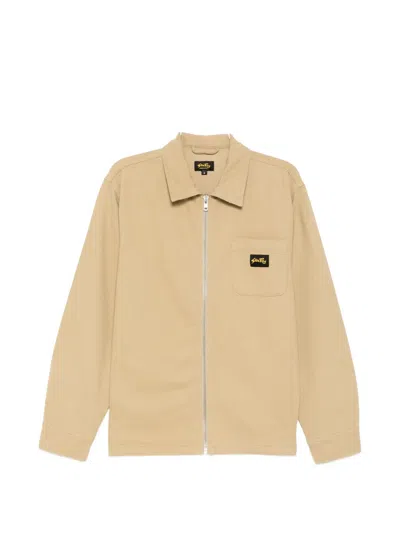 Stan Ray Logo-patch Shirt Jacket In Nude