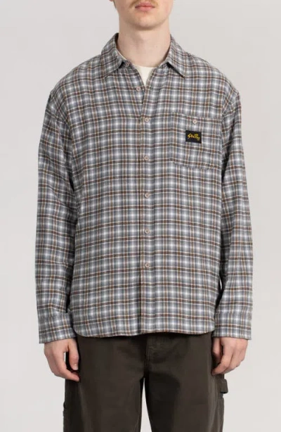 Stan Ray Oversize Plaid Flannel Button-up Shirt In Grey Plaid