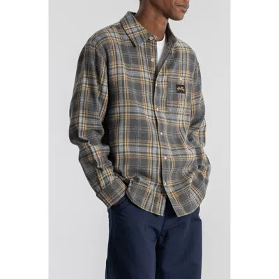 Stan Ray Plaid Flannel Button-up Shirt In Gray