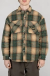 Stan Ray Plaid Cotton Overshirt In Olive Plaid