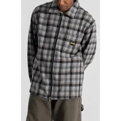 Stan Ray Plaid Zip Shirt In Black