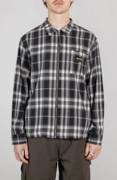 Stan Ray Plaid Zip-up Shirt In Black Plaid