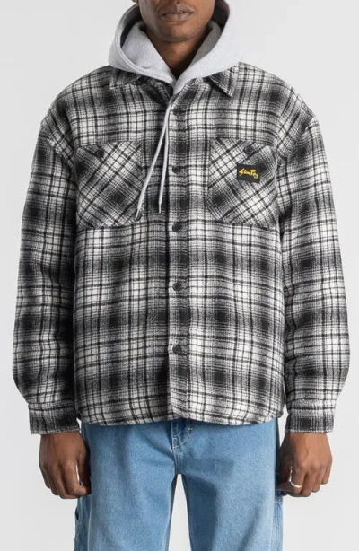 Stan Ray Quilted Plaid Overshirt In Black