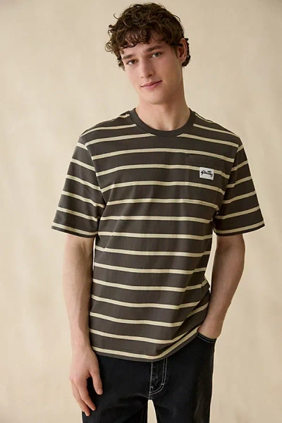 Stan Ray Stripe Pattern Tee In Brown Stripe, Men's At Urban Outfitters