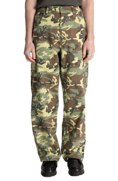 Stan Ray Woodland Camo Cotton Canvas Carpenter Pants In Multi