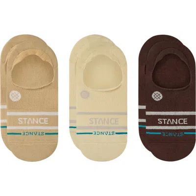 Stance 3-pack Core No Show Socks In Brown