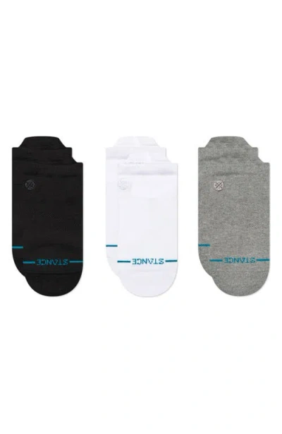 Stance 3-pack Icon Low Socks In Black White Grey