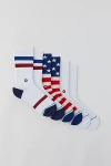 STANCE AMERICANA CREW SOCK 3-PACK, MEN'S AT URBAN OUTFITTERS