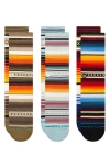 STANCE STANCE ASSORTED 3-PACK CURREN MISMATCHED STRIPE CREW SOCKS