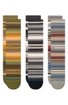 Stance Assorted 3-pack Curren Mismatched Stripe Crew Socks In Multi