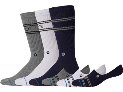 Stance Basic Mixed 6-pack Crew Cut Socks Shoes Navy: Lg (us Men's Shoe 9-13 - Women's Shoe 11-14) In Gray