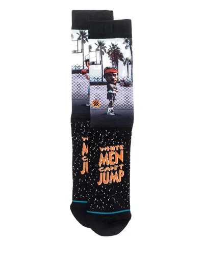 Stance Basketball-print Crew Socks In Black
