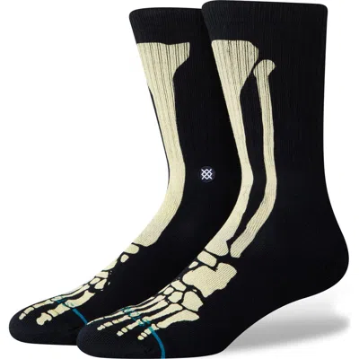 Stance Bones 3 Crew Socks In Black