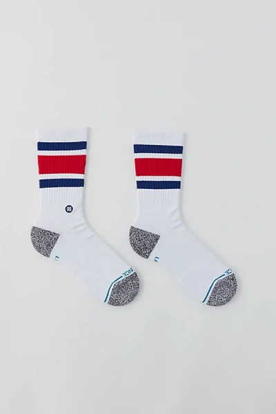 Stance Boyd Crew Sock In Blue, Men's At Urban Outfitters In White