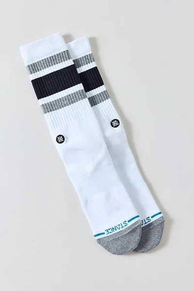Stance Boyd Stripe Mid Cushion Crew Sock In White, Men's At Urban Outfitters
