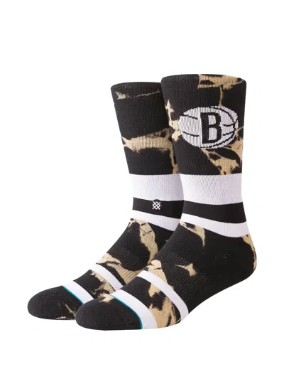 Stance Brooklyn Nets Tie-dye Socks In Black