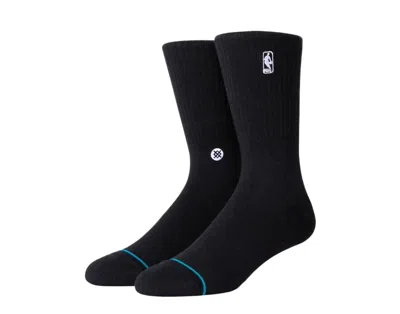 Stance Casual Nba Logoman St Black Crew Socks A558a20log-blk In Grey