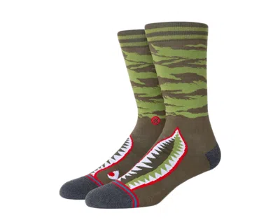 Stance Casual Warbird Olive Crew Socks A545c20war-olv In Green