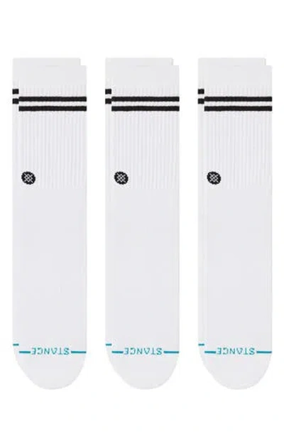 Stance Core 3-pack Cotton Blend Crew Socks In White