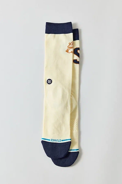 Stance Coyote Varsity Cotton Crew Sock In Canvas, Men's At Urban Outfitters In Neutral