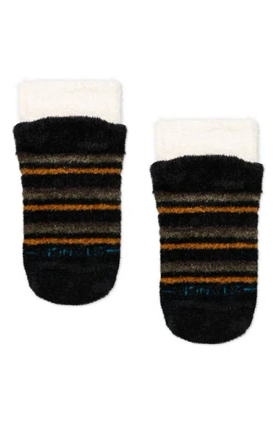 Stance Cozy Stripe Slipper Socks In Black