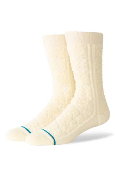 Stance Daisy Combed Cotton Blend Terry Crew Socks In Off White